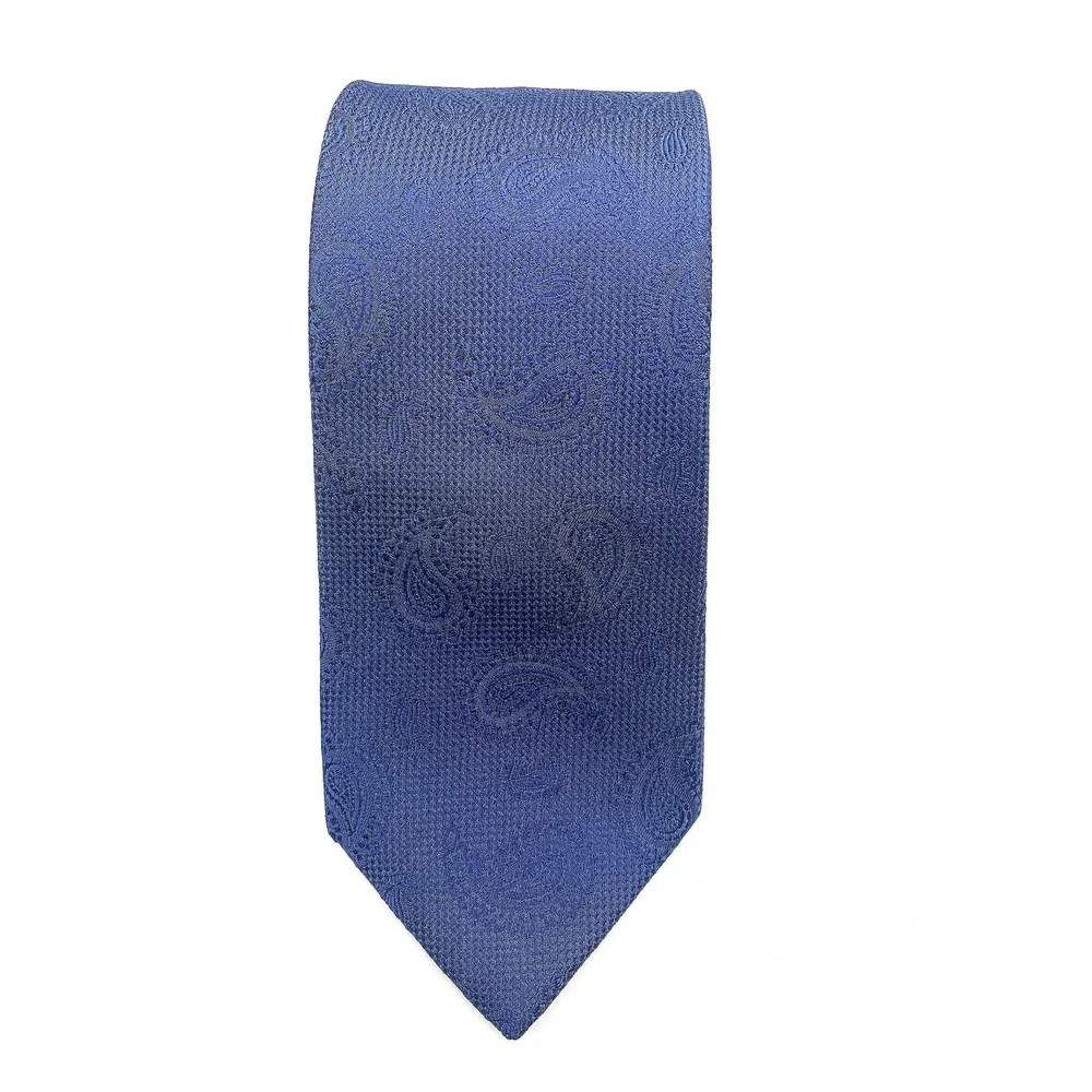 JOS A BANK TRAVELER‎ Stain Resistant Paisley 100% Silk Mens Necktie Blue